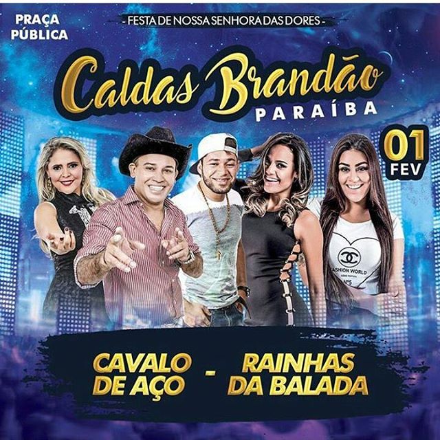 Já confirmada umas das atrações da tradicional festa da Padroeira de Nossa Senhora das Dores de Caldas Brandão/PB, Confira: