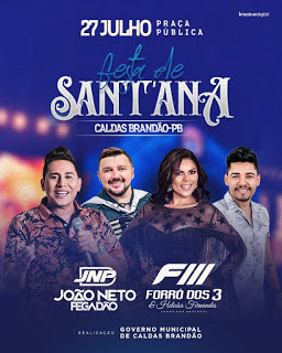 Prefeita Neuma Rolim confirma show das Bandas Forró dos 3 e João Neto Pegadão para Festa tradicional de Santana, Confira!