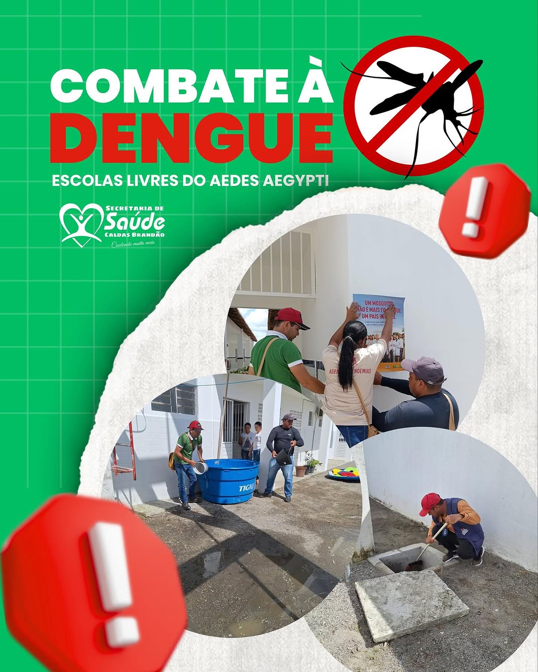 PREFEITURA DE CALDAS BRANDÃO REALIZA INSPEÇÃO NAS ESCOLAS PARA COMBATER FOCOS DO AEDES AEGYPTI