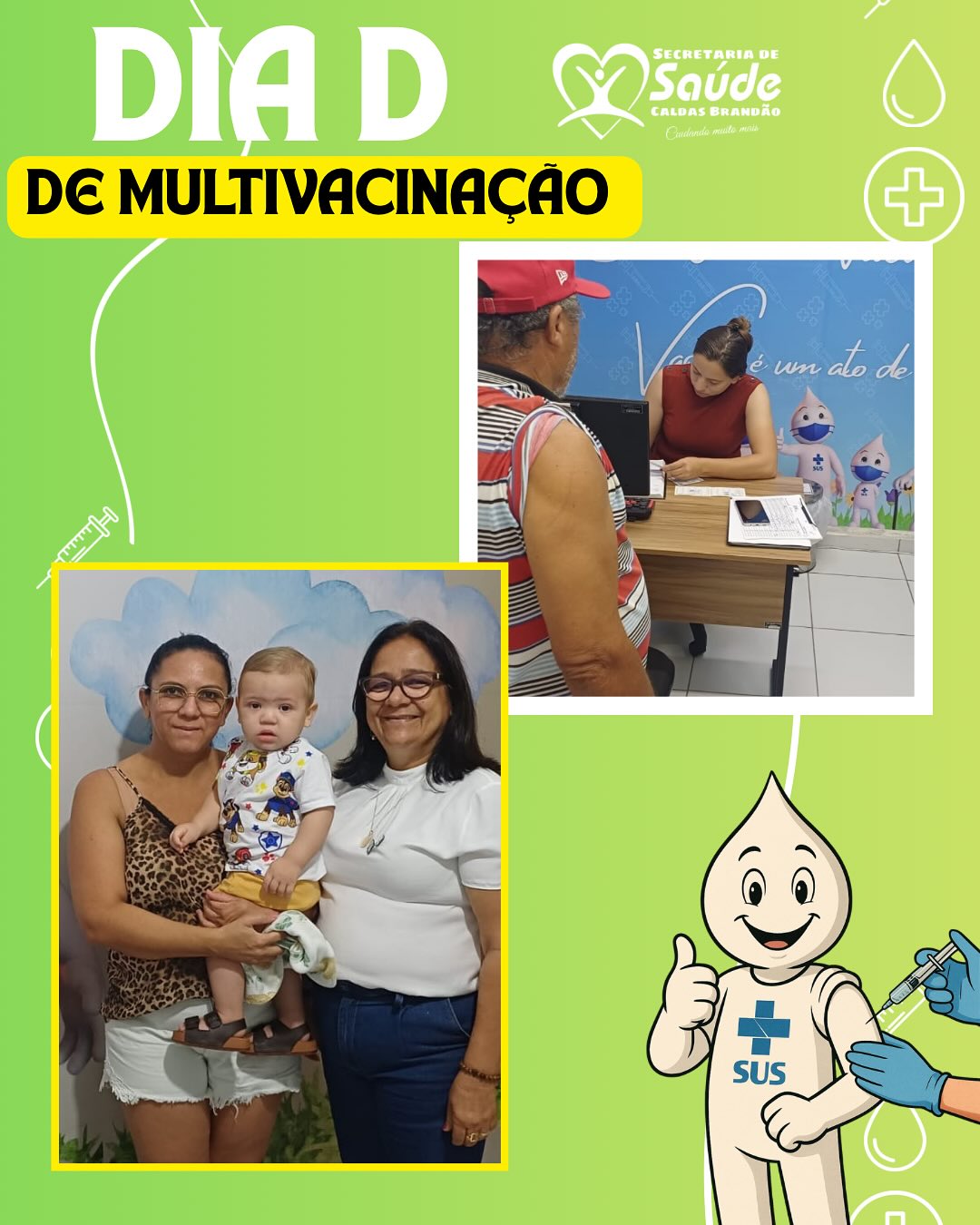 CALDAS BRANDÃO REALIZA COM SUCESSO MAIS UMA EDIÇÃO DO “DIA D” DE VACINAÇÃO