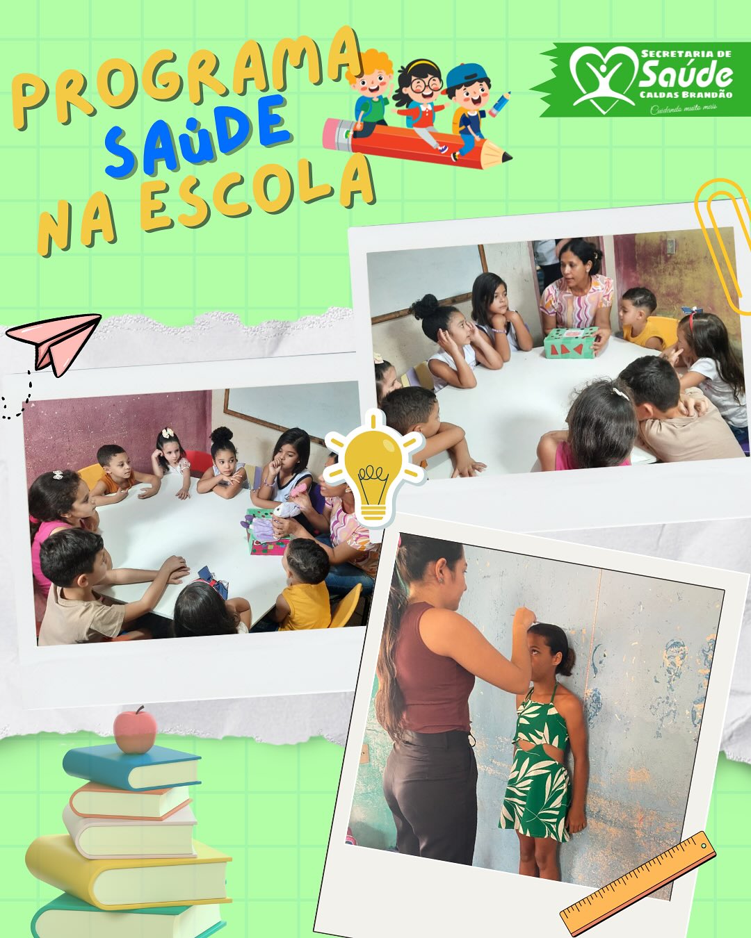 CALDAS BRANDÃO LEVA O PROGRAMA SAÚDE NA ESCOLA AOS ESTUDANTES