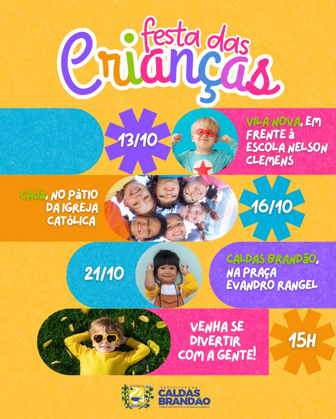 CALDAS BRANDÃO PREPARA GRANDE FESTA DAS CRIANÇAS COM TRÊS EDIÇÕES ESPECIAIS EM OUTUBRO