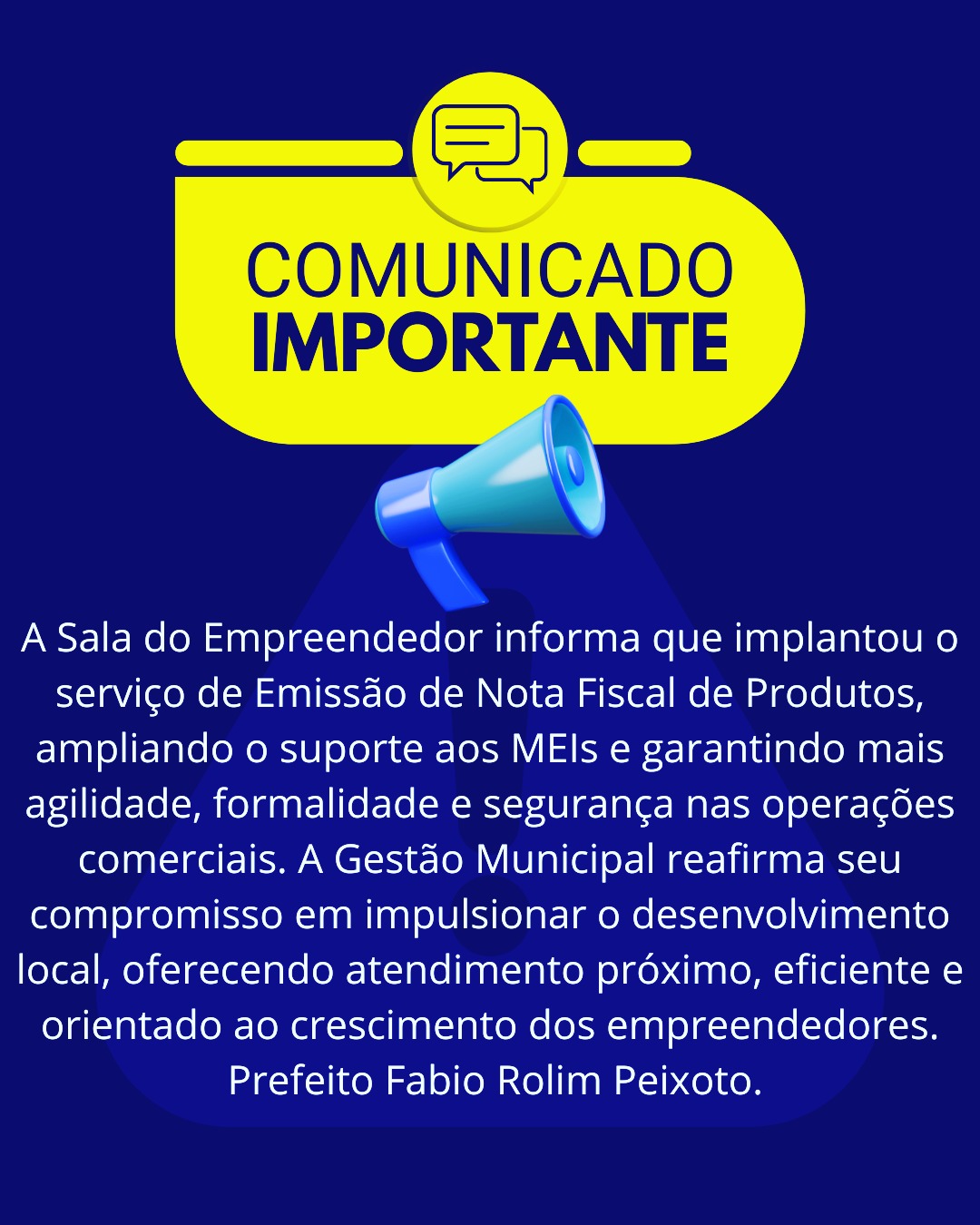 CALDAS BRANDÃO IMPLANTA EMISSÃO DE NOTA FISCAL DE PRODUTOS E FORTALECE APOIO AOS MEIs