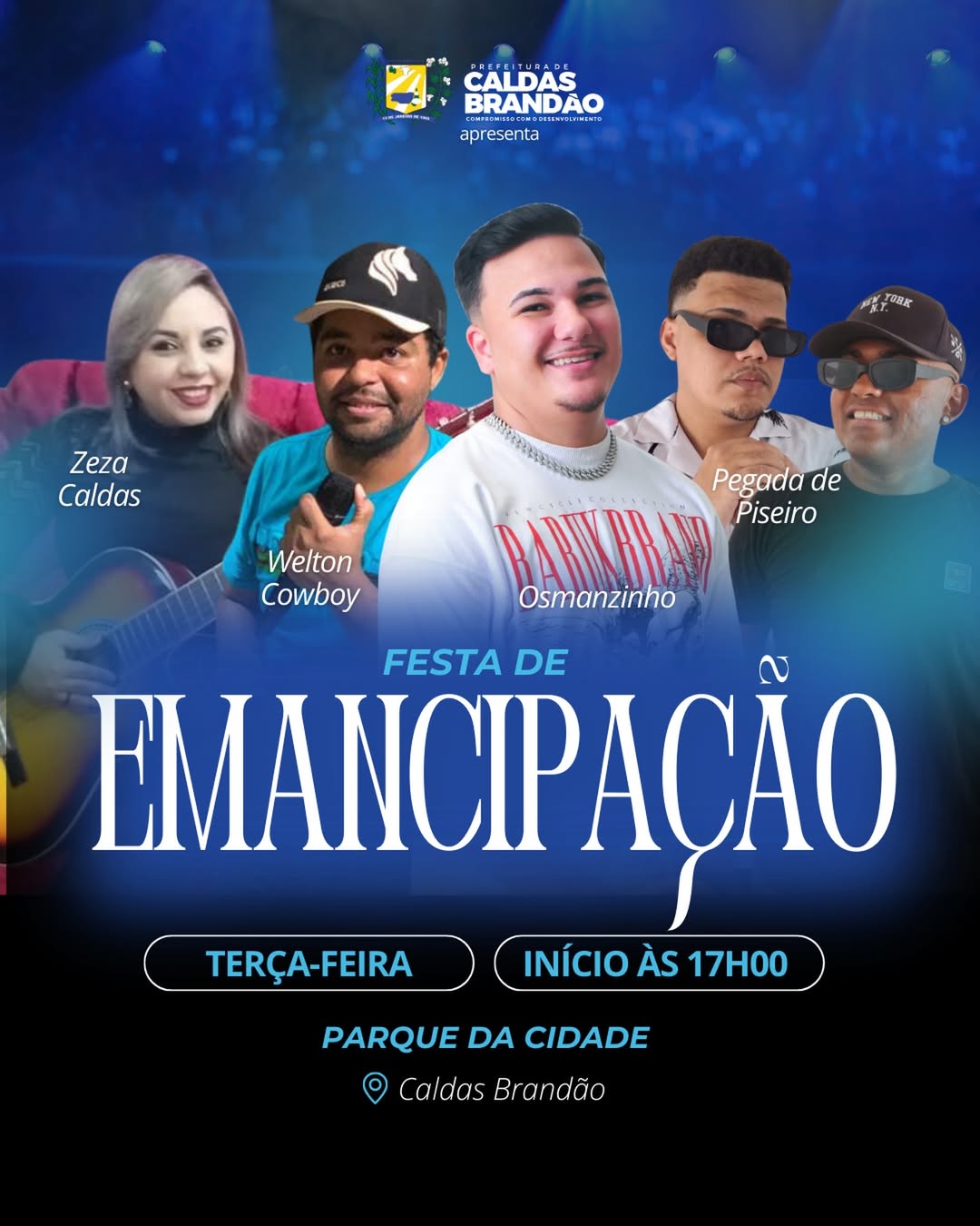 CALDAS BRANDÃO CELEBRA EMANCIPAÇÃO POLÍTICA COM FESTA, MÚSICA E ENTREGA DE OBRAS
