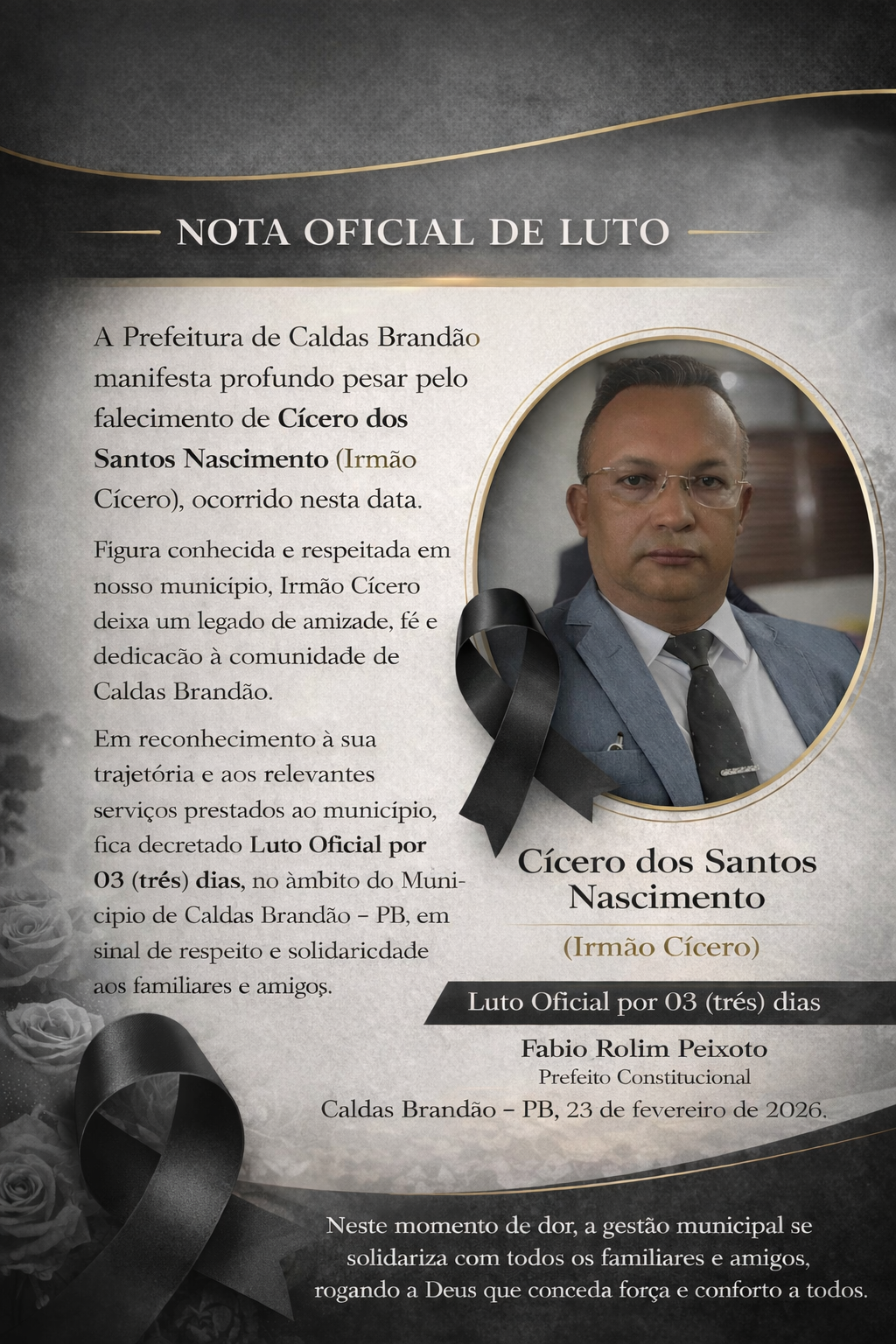 NOTA OFICIAL DE LUTO